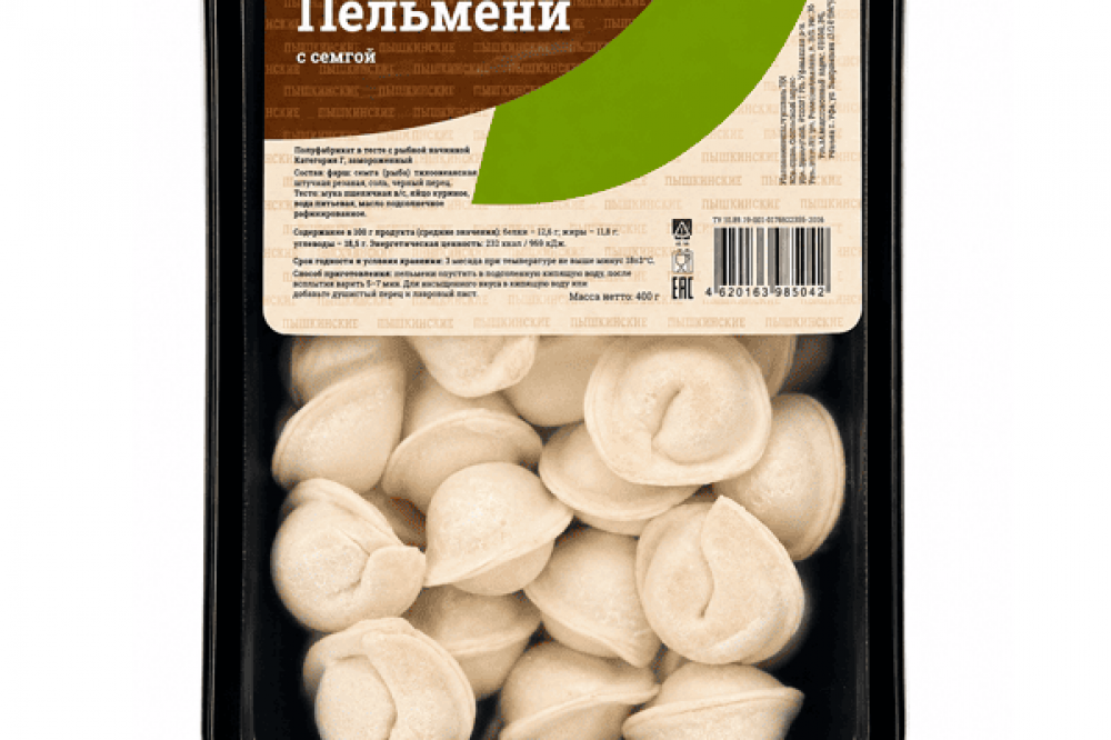 Пельмени с семгой и шпиком, 400гр п/ф