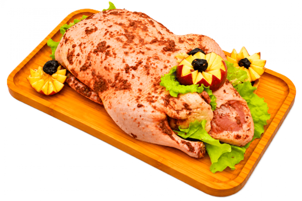 Утка фаршированная с черносливом, яблоками, п/ф
