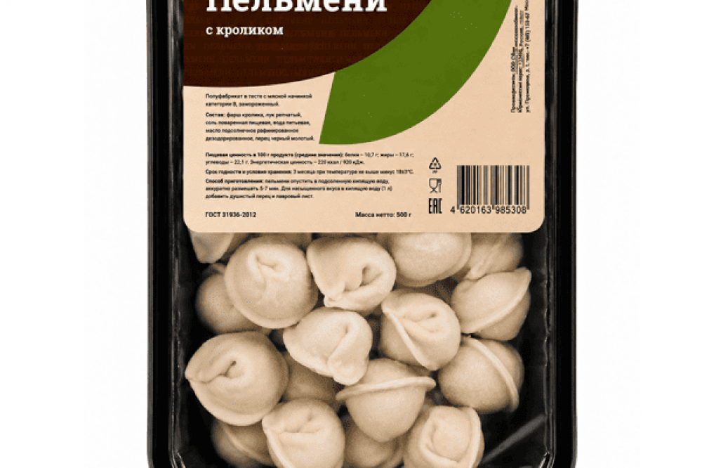 Пельмени с кроликом, 500гр п/ф
